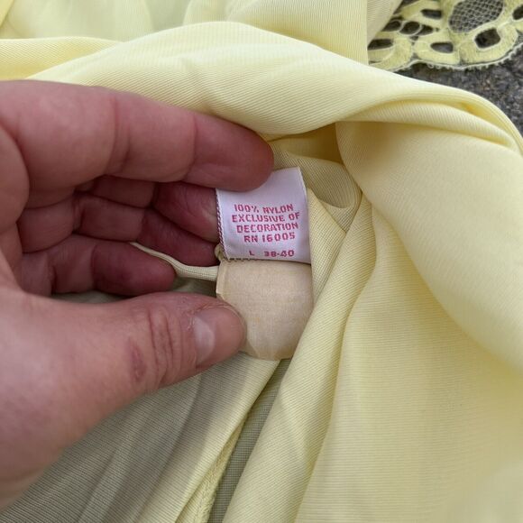 Vintage Peignoir Robe Sears Roebuck & Co Yellow Chiffon - Picture 6 of 9